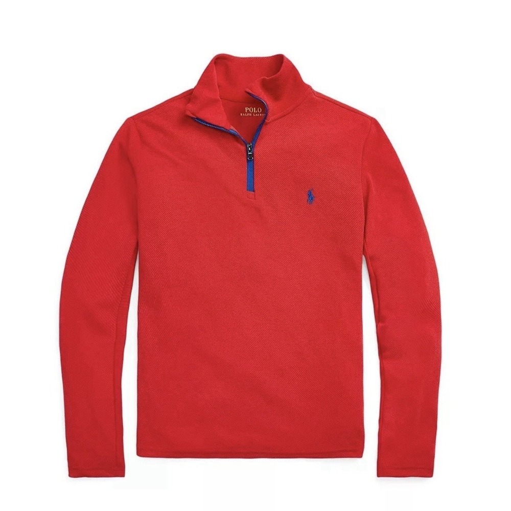 Polo Ralph Lauren‎ Boys Youth 1/4 Zip Sweater Size XL 18/20 Red NWT